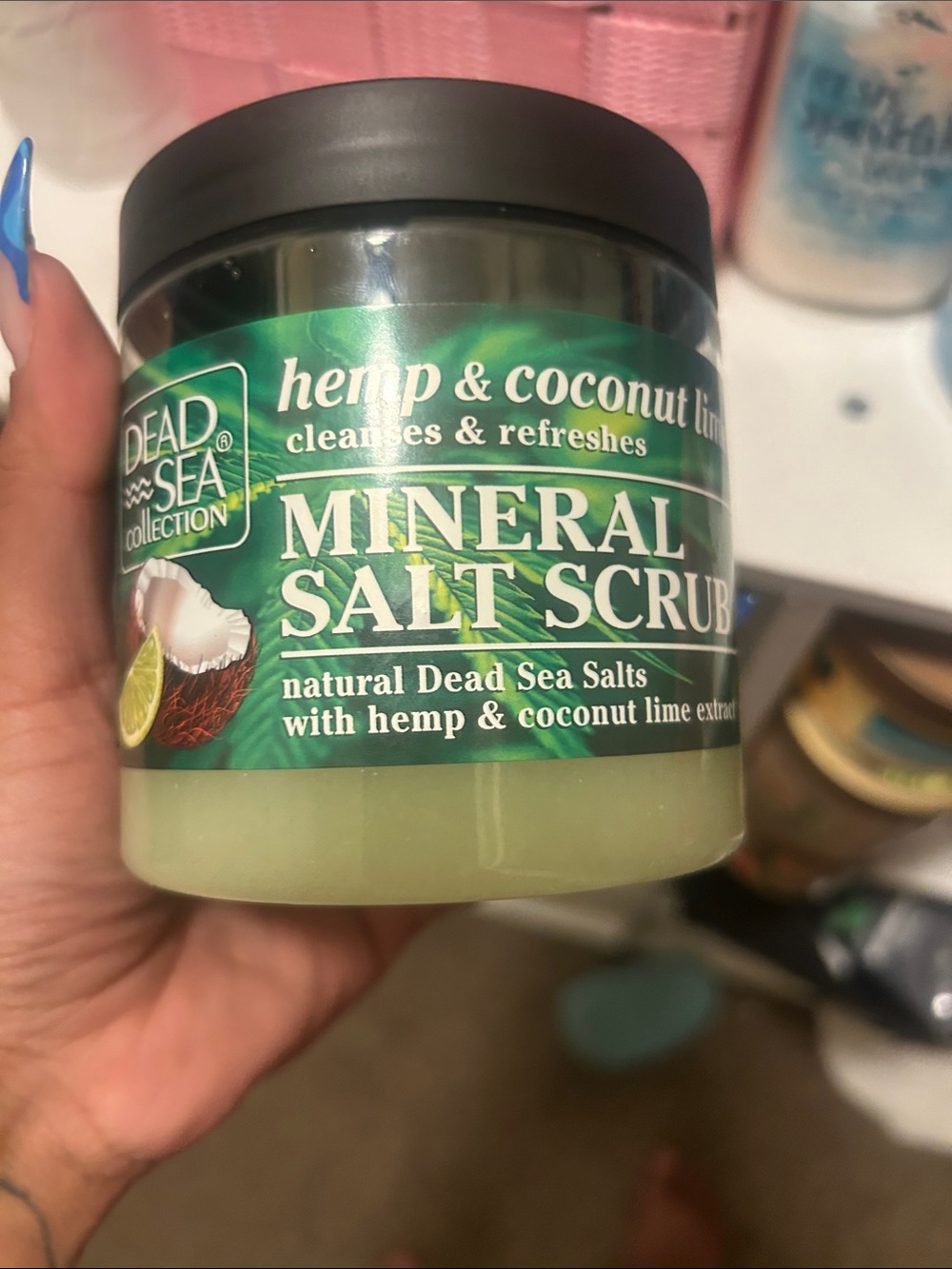 Hemp & Coconut Lime Mineral Salt Scrub - Green